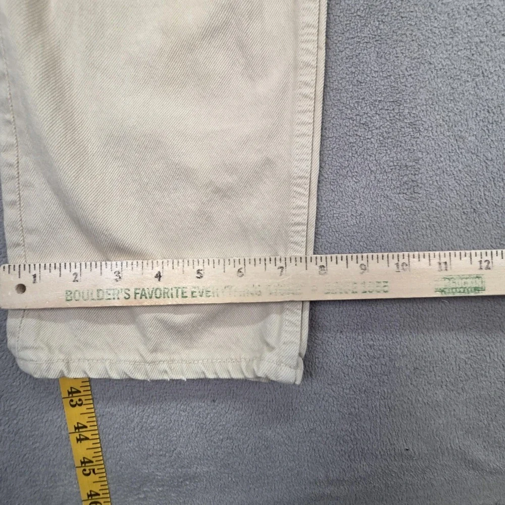 Vintage Levis 501 Jeans Mens Beige‎ Button Fly USA 90s Repaired Fits 28x31